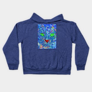 Cat Close Up Stained Glass Kids Hoodie